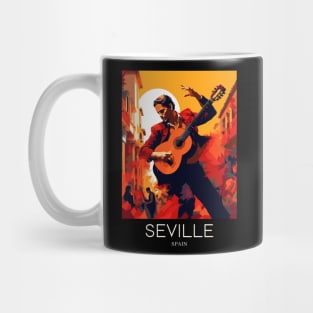 A Pop Art Travel Print of Seville - Spain Mug